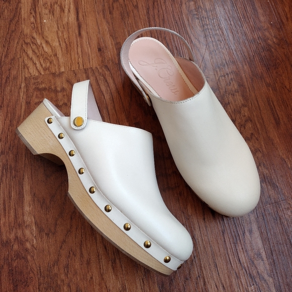 J. Crew Convertible Leather Clog Dusty Ivory - Picture 2 of 15